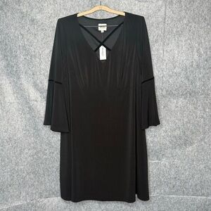 NWT Ashley Graham Beyond Women's Bell Sleeve Criss Cross V-Neck Dress- Sz 18W‎